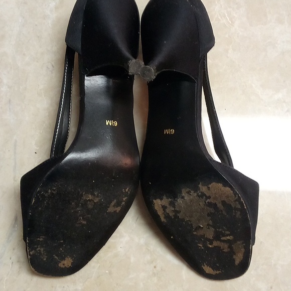 Black Satin Heels - Size 6.5M - Picture 6 of 7